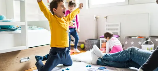 Kids playing in the living room